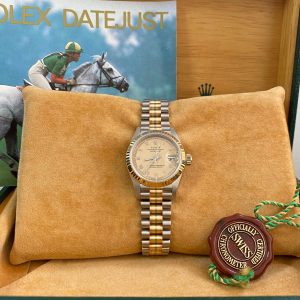 Rolex White Gold Lady-Datejust - W serial - Fluted Bezel - Tridor - President Bracelet - 69179B