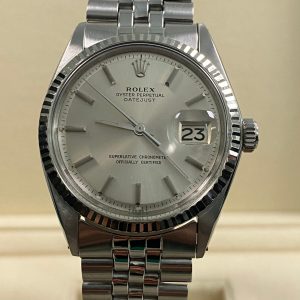 Rolex Steel Datejust 36 - 1973 - Fluted Bezel - Silver Index Dial - Jubilee Bracelet - 1601 *FULL SET*
