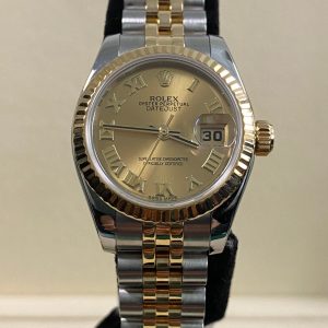 Rolex Lady-Datejust - 2010 - Champagne Roman Dial - 179173 *FULL SET*