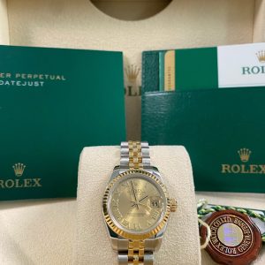 Rolex Lady-Datejust - 2014 - Champagne Roman Dial - 179173 *FULL SET*