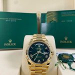 Rolex Day-Date 36 - 2025 - Fluted Bezel - Green Ombre Dial - President Bracelet - 128238 *FULL SET*