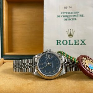 Rolex Lady-Datejust - 1997 - Blue Roman Dial - 69174 *FULL SET*