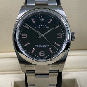 Rolex Oyster Perpetual 36 - 2014 - Pink Baton Black Dial - 116000 *FULL SET*