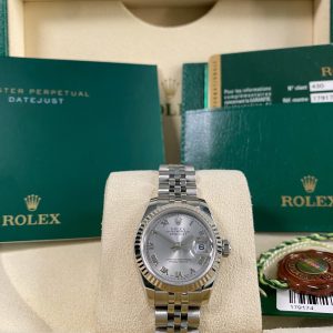 Rolex Lady-Datejust - 2008 - Rhodium Roman Dial - 179174 *FULL SET*