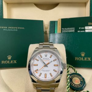 Rolex Milgauss - 2014 - White & Orange Accents Dial- 116400 *FULL SET*