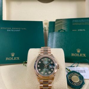 Rolex Lady-Datejust - 2022 - Olive Green Diamond DIal - 279175 *FULL SET*