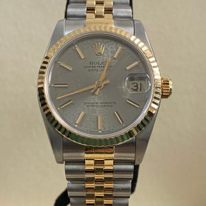 Rolex Steel & Yellow Gold Datejust 31 - 1993 - Fluted Bezel - Rhodium Anniversary Dial - Jubilee Bracelet - 68273 *FULL SET*
