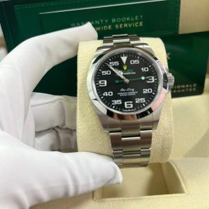 Rolex Air King Smooth Bezel Black Dial Oyster Bracelet 126900