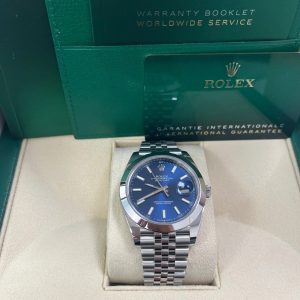 Rolex Datejust 41/ Stainless Steel/ Blue Index Dial/ Smooth Bezel/ Jubilee Bracelet (Ref# 126300)